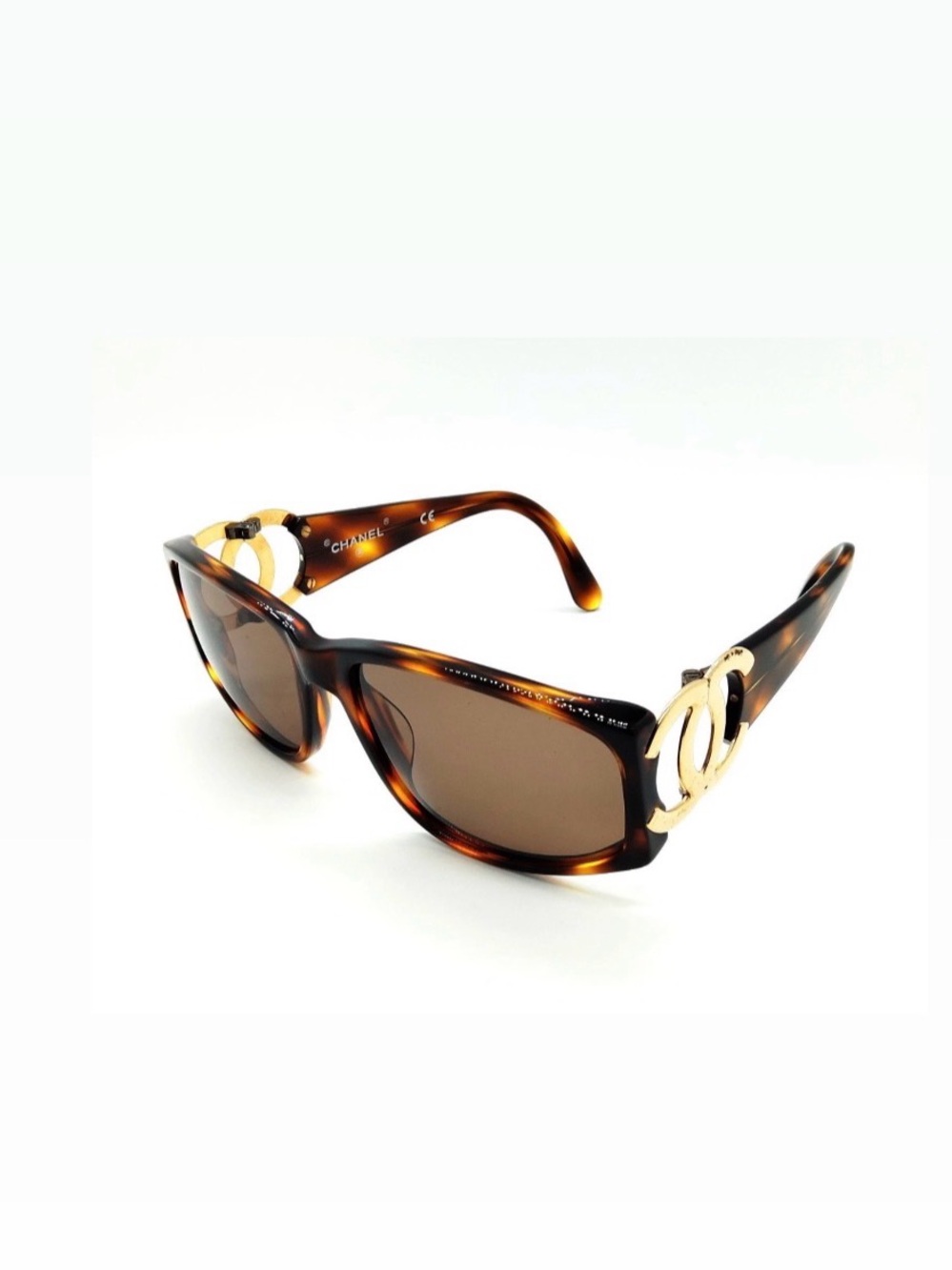 Authentic CHANEL Y2K Honey Havana/Tortoise Shell Brown Sunglasses